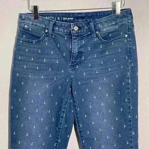 Talbots Nautical Anchor Slim Ankle Jeans 6 - Picture 3 of 8
